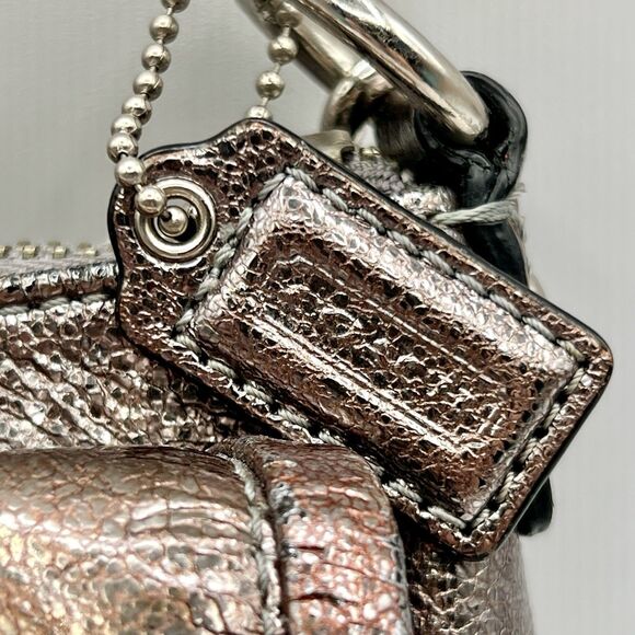 Coach POPPY Crossbody Bag Metallic Gold Silver Leather Vtg 2009 Limited Edition - Picture 13 of 16
